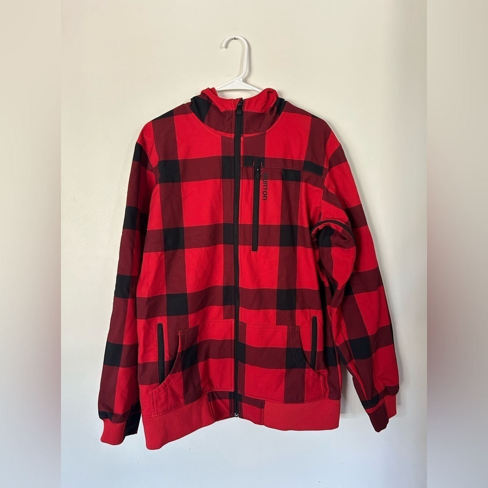 NWOT BURTON Snowboard Coat Mens Plaid Red Insulated Ski Winter Jacket Medium